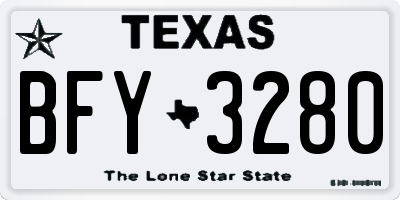 TX license plate BFY3280