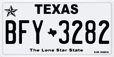 TX license plate BFY3282