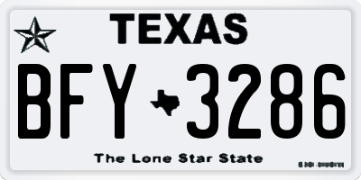 TX license plate BFY3286