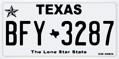 TX license plate BFY3287