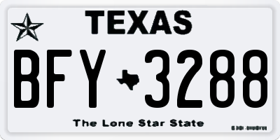 TX license plate BFY3288