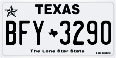 TX license plate BFY3290