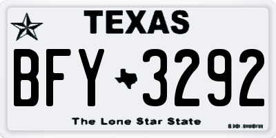 TX license plate BFY3292