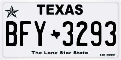 TX license plate BFY3293