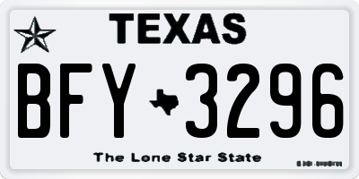 TX license plate BFY3296