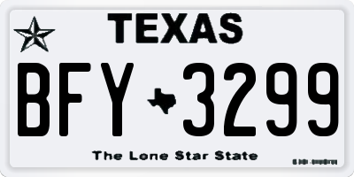 TX license plate BFY3299