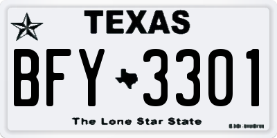 TX license plate BFY3301