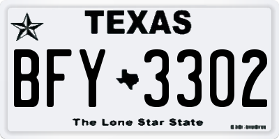 TX license plate BFY3302