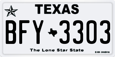 TX license plate BFY3303