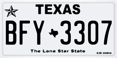 TX license plate BFY3307