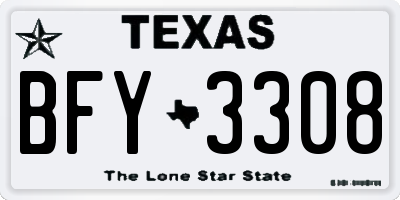 TX license plate BFY3308