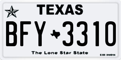 TX license plate BFY3310