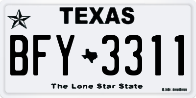 TX license plate BFY3311