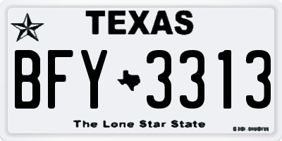 TX license plate BFY3313