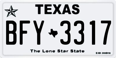 TX license plate BFY3317