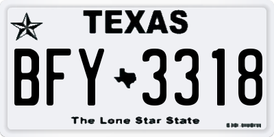 TX license plate BFY3318