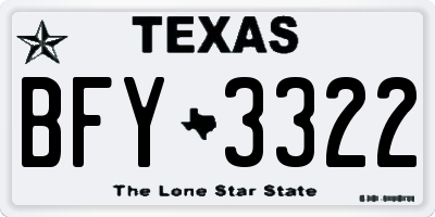 TX license plate BFY3322