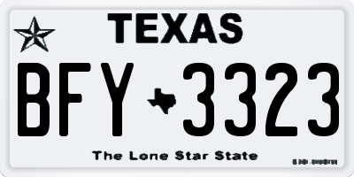 TX license plate BFY3323