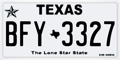 TX license plate BFY3327