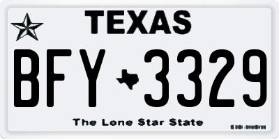 TX license plate BFY3329