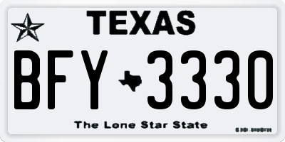 TX license plate BFY3330