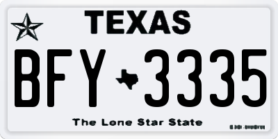 TX license plate BFY3335