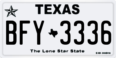 TX license plate BFY3336