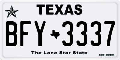 TX license plate BFY3337
