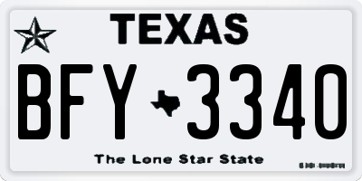TX license plate BFY3340