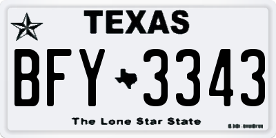 TX license plate BFY3343