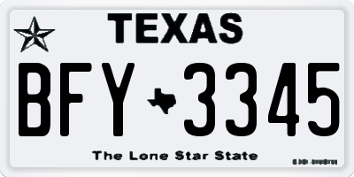 TX license plate BFY3345