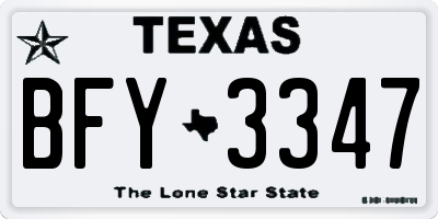 TX license plate BFY3347