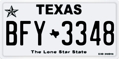 TX license plate BFY3348