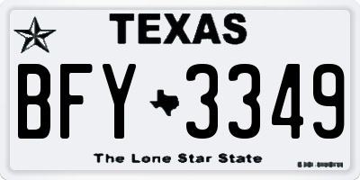TX license plate BFY3349