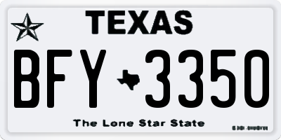 TX license plate BFY3350