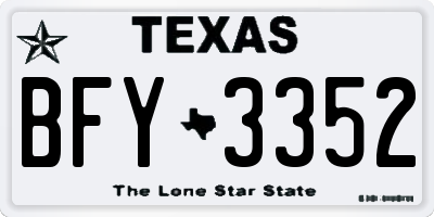 TX license plate BFY3352