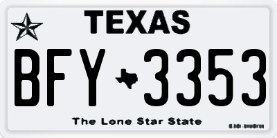 TX license plate BFY3353