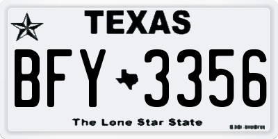 TX license plate BFY3356