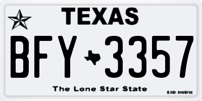 TX license plate BFY3357