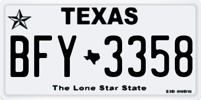 TX license plate BFY3358