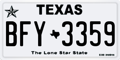 TX license plate BFY3359