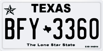 TX license plate BFY3360