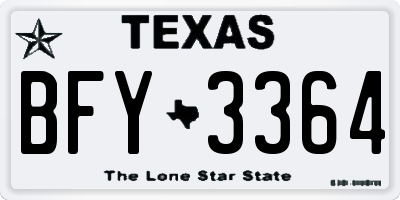 TX license plate BFY3364