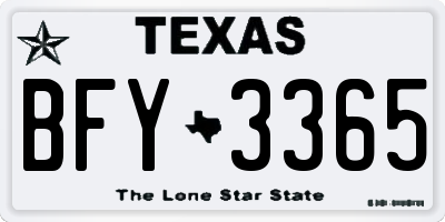 TX license plate BFY3365