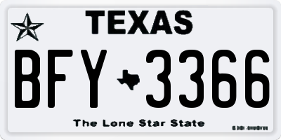 TX license plate BFY3366