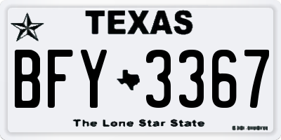 TX license plate BFY3367