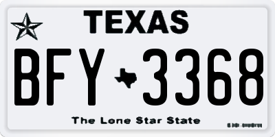 TX license plate BFY3368