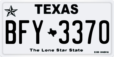 TX license plate BFY3370