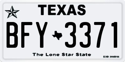 TX license plate BFY3371