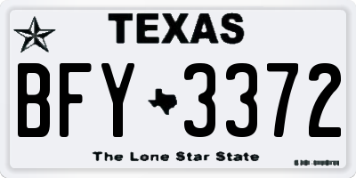 TX license plate BFY3372